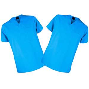 Uniforme à manches courtes et col en V pour femmes Poly Spandex Health Workers Nurse Uniform Stretch Drawstring Waist Scrubs Set - Product Image 2