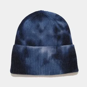 High Quality Tie Dye Trawler Knit Cuffed <b>Skull</b> Cap Winter <b>Beanie</b> Men Women Skiing Beach Wholesale Roll Fishermen <b>Beanie</b> Short - Product Image 3