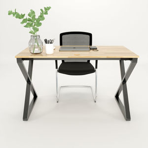 SFXC001 <b>Simple</b> Computer <b>Desk</b> High Quality Rubberwood with Iron X-shaped Legs - Product Image 3