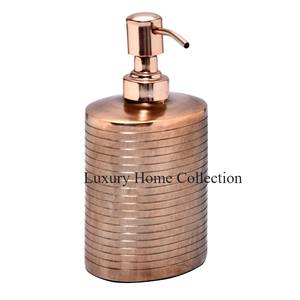 Dispensador de jabón para uso de baño con acabado real, tocadores de baño, suministros inteligentes para el hogar, cubierta de diseño de hoja, Color dorado, aspecto brillante - Product Image 6