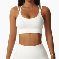Soutien-gorge de sport léger et respirant sans coutures pour femme, rembourré, pour l'entraînement, le fitness et le yoga, personnalisable, en coton, vente en gros