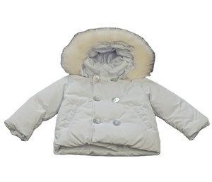 Détachable pour la veste en duvet coupe-vent pour bébés avec capuche en fourrure respirante fermeture à glissière ski et neige caractéristique coupe-vent - Product Image 1