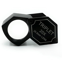 Loupe de bijoutier pliable avec finition argentée, loupe de poche, loupe de diamant, loupe de pierres précieuses, lentille de loupe 10X pour outils d'orfèvre
