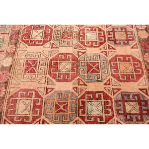 Alfombra clásica de lana rojo Beige 4,6X6,4 pies estilo Kilim área grande alfombras rectangulares turcas respaldo de látex para pasillo 10mm de espesor - Product Image 5