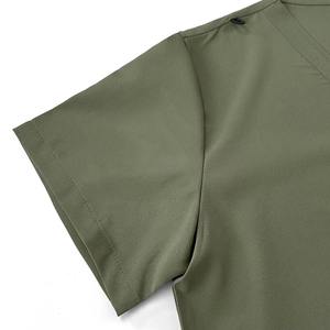 Cuello en V Cremallera 100% Algodón Scrub Set | Uniforme médico profesional Logotipo personalizado Pantalones de Jogger de alta calidad para el hospital de enfermería - Product Image 3