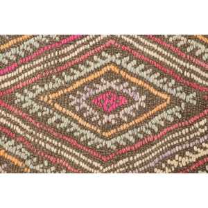 Vintage 5x6 ft Rug, Area Turkish Rug, <b>Brown</b> Pink Check Rug - Product Image 4