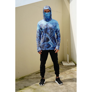 Camisas de pesca de manga larga Sudadera con capucha personalizada Sublimación UPF 50 Secado rápido Protección UV al aire libre Poliéster Rendimiento Pesca Sudadera con capucha - Product Image 4