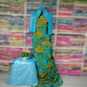 Vestido de Novia Largo Hasta el Tobillo para Niña, Diseño Floral Liso, Jacquard Maqbal Dirac Naranja, Tradicional, Moderno y Elegante - Product Image 3