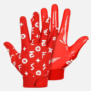 Gants de football américain durables avec paume en silicone antidérapante, couverture complète des doigts et rembourrage antichoc - Product Image 2