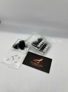 Fournitures de salon de beauté, extensions de cils pré-faites 10D, tige courte, noir mat, PBT doux, cils volumineux, créez votre propre logo - Product Image 4
