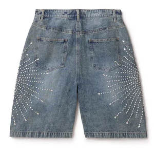 Shorts de luxe pour hommes en strass Shorts personnalisés pour hommes en strass Hip Hop Bling Streetwear - Product Image 2