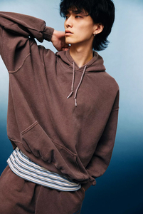 Sudadera con capucha de gran tamaño lavada vintage 100% algodón de peso pesado Streetwear pulóver sudadera de lana suave logotipo personalizado OEM hombres sudaderas con capucha - Product Image 4