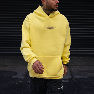 2025 100% algodón calidad alta calidad amarillo Puff estampado Sudadera con capucha pulóver ropa de calle de gran tamaño de talla grande sudaderas con capucha de lana para Unisex - Product Image 5