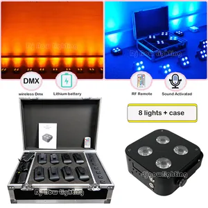 Bothlighting IR Mini-Uplight 4 LEDs 4 × 12 W kabellose WLAN-Batteriebetriebene kabellose Led-Beleuchtung für Hochzeit DJ Veranstaltungslicht