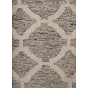 พรมขนสัตว์ทำมือ Indusbar สีเทาและสีดำ ลายทอเรียบ รูปทรงสี่เหลี่ยมผืนผ้า ลายเส้นและลวดลายนามธรรม สำหรับปูพื้นบ้าน-รุ่น Dwrm-103 - Product Image 3