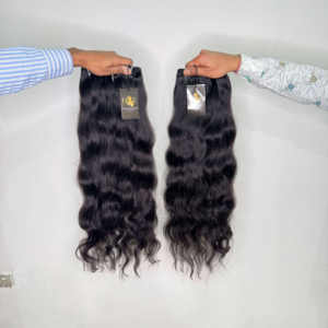 Naturel Aligné Brut Ondulé Non Transformé Indien Remy Extension De Cheveux Cuticule Ondulé Lâche Vague Bundles De Cheveux En Gros - Product Image 3