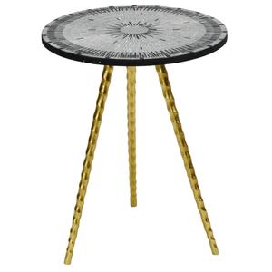 Table ronde moderne en aluminium avec fond en bois marbre et métal doré Table basse ronde pour meubles de maison - Product Image 6