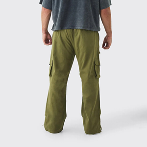 Nouveau pantalon de survêtement pour hommes 100% coton à la mode Logo imprimé personnalisé couleur unie 8 poches pantalon de survêtement baggy pour hommes - Product Image 3