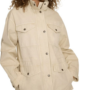 Chaqueta Cargo de Manga Larga con Cuello Alto Personalizada de Alta Calidad, Chaqueta Cargo Transpirable Rellena de Algodón para Mujer - Product Image 6