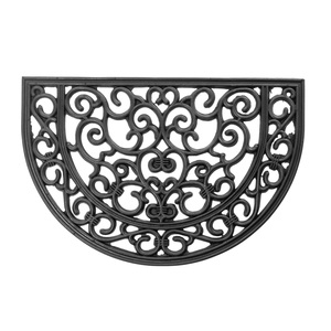 Paillasson réversible en caoutchouc de haute qualité Paulina 39x60 cm, technique jacquard à poils coupés modernes pour entrée de couloir, style Noël - Product Image 1