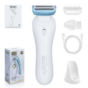 Rasoir électrique sans fil rechargeable par USB pour femmes, rasage indolore humide/sec, double lame, lumière LED pour le visage, les jambes, les aisselles, les zones du bikini - Product Image 2