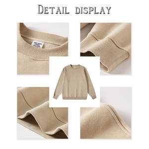 ODMOEM 2025 nouveau 450gsm confortable vierge 100% coton unisexe pull à col rond logo personnalisable Hoodies - Product Image 4