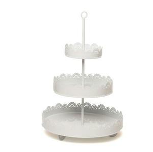 Présentoir en métal blanc or Dessert Cake Flower Square Decoration cake Round Metal Dessert Holder - Product Image 3