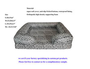 Leopar baskılı ortopedik pet yatak su geçirmez astar ve kaymaz alt ile lüks pet çekyat - Product Image 3