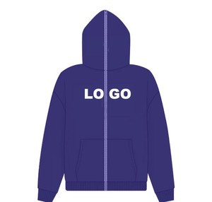 Vente en gros de vêtements de rue en éponge française 100% coton Oem personnalisé sweat à capuche vierge surdimensionné et lourd sweat à capuche zippé personnalisé sur toute la surface - Product Image 3