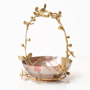 Latest Design Luxury Decorative <b>Silver</b> Metal Bowl with <b>Handbag</b> Design Handle Stand <b>for</b> Tableware Use/Kitchenware Metal Bowl - Product Image 4