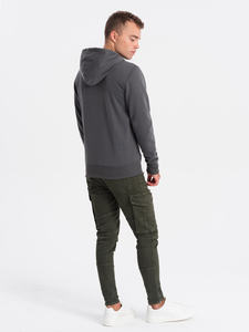 Sudadera con Capucha de Algodón Orgánico Afelpada, Extra Grande, con Cierre y Logotipo Personalizado para Hombre, Estilo Urbano, Diseño Sólido y Transpirable - Product Image 3