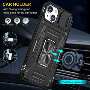 เคส iPhone 14 6.1 นิ้ว และ iPhone 13 6.1 นิ้ว ใช้ได้กับ iPhone 16E/17E พร้อมขาตั้งแม่เหล็กแบบวงแหวน และฝาปิดกล้อง - Product Image 3