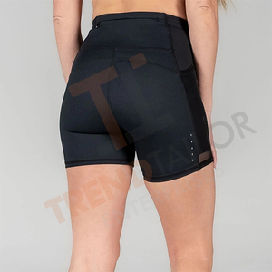 High Waist Leggings Custom Compression Running Shorts <b>Gym</b> <b>Bike</b> Shorts with Pocket - Product Image 5