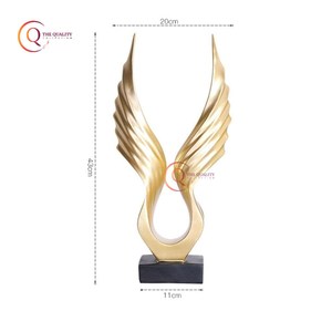 Moderno oro decoración del hogar arte Showpiece esculturas alas forma hecho a mano decorativo pensador abstracto estatua Metal artesanía suministros - Product Image 4