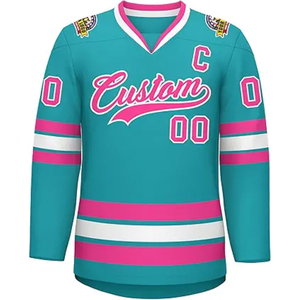 Ensemble de maillots de hockey sur glace unisexe personnalisables OEM professionnels, sublimation personnalisée, polyester respirant, maillots d'entraînement de hockey - Product Image 1