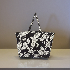Bolsa de Mano de Lona Negra y Blanca Nueva, Reutilizable, con Cierre de Cremallera, Estilo Moderno para Mujer, Asas de Hombro Cómodas para Todas las Temporadas - Product Image 1