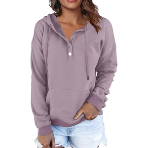 Sudadera con capucha de talla grande para mujer, cómoda sudadera de algodón 100% con logotipo frontal, estilo coreano para uso regular de invierno - Product Image 1