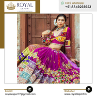 Dernière collection de vêtements ethniques indiens en soie de beurre lourd avec miroir Navratri Lehenga Choli au meilleur prix du marché