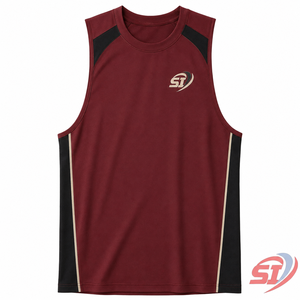 Custom Deep Armhole <b>Mens</b> <b>Gym</b> Tank Top Breathable Eco-Friendly Quick Dry Cotton/Polyester Muscle Training <b>Vest</b> - Product Image 1