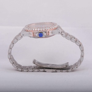 Gran oferta, colección de joyería fina para hombre a la moda antigua, Baguette cuadrada, relojes de diamantes naturales, cristal de acero inoxidable para cada - Product Image 4