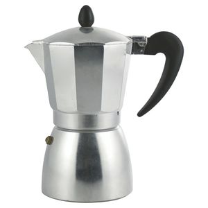 Caffettiera Espresso SChef 1 Tazza Stile Italiano in Metallo Argentato, Design Classico Lussuoso Moderno con Strumento per la Preparazione del Moka - Product Image 1