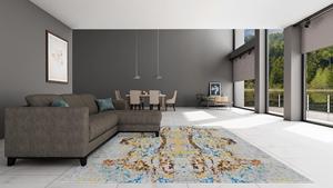 Alfombra de Lana Anudada a Mano Adam Rugs ARA130, Estilo Persa, Patrón Abstracto, Resistente al Fuego, Antimicrobiana, Pelo Medio - Product Image 4