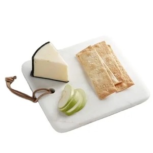 Multi-Functional Natural <strong>White</strong> Marble Cutting <strong>Board</strong> Square <strong>Chopping</strong> and Serving <strong>Board</strong> with Hanging Hole for Kitchen Use at Home