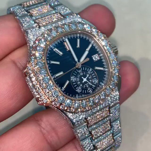 Reloj de Lujo Personalizado, Estilo Deportivo, Antiguo, de Moda, con Diamantes de Moissanita, Estilo Hip Hop, de Acero Inoxidable, con Cristal de Zafiro, Unisex, ETA - Product Image 3