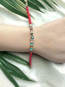 DAFNI BIG PAZAR Bohemia <b>Beaded</b> <b>Bracelet</b> with Natural Stone Precious Metal Alloy Micro Insert Unisex Gift From Istanbul - Product Image 4