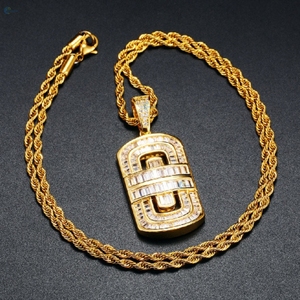 Pendentif rectangulaire serti de diamants de laboratoire VVS1, coupe baguette, design glacé, personnalisé, style hip-hop - Product Image 3
