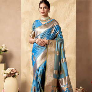 Designer Pure Weaving Silk Saree with Zari Weaving Traditional Indian & Pakistani <b>Wedding</b> Party Wear for <b>Women</b> - Product Image 1