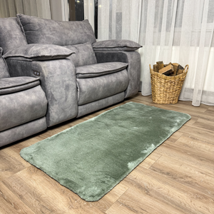 Alfombra de Piel Sintética Tweed Mint, Alfombra Decorativa Suave y Antideslizante de 60x120 cm - Product Image 2