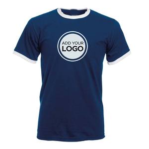 Camisetas con logotipo personalizado de Ringer, Camiseta con cuello redondo, camiseta Premium ajustada suave preencogida, camisetas con logotipo personalizado Unisex para hombre - Product Image 1