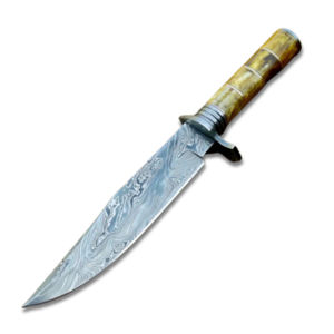 Custom Handmade DIY OEM Stainless Steel <b>Bone</b> <b>Handle</b> Serrated Edge Hunting Bowie <b>Knife</b> Leather Sheath Industrial Use 3-Year - Product Image 1